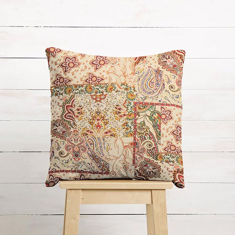 Decor Fabric Half Panama Retro Paisley – beige,  image number 5