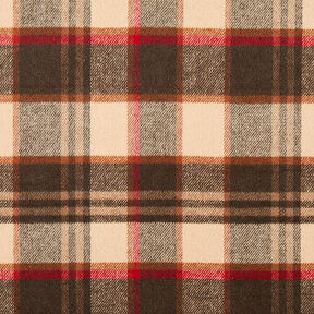 colourful checked coat fabric – cashew/black brown, 