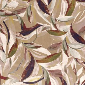 Stretch velour leaf weave – mocca/burgundy, 
