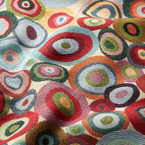 Decor Fabric Tapestry Fabric Colourful Circles – light beige/carmine, 