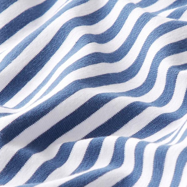 Cotton Jersey Narrow Stripes – denim blue/white,  image number 2