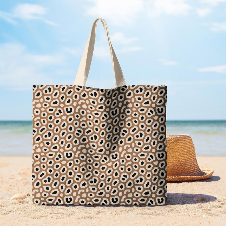 Decor Fabric Half Panama abstract leopard pattern – light brown/cashew, image number 8