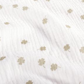 Double Gauze/Muslin Lucky clover – offwhite/pistachio, 
