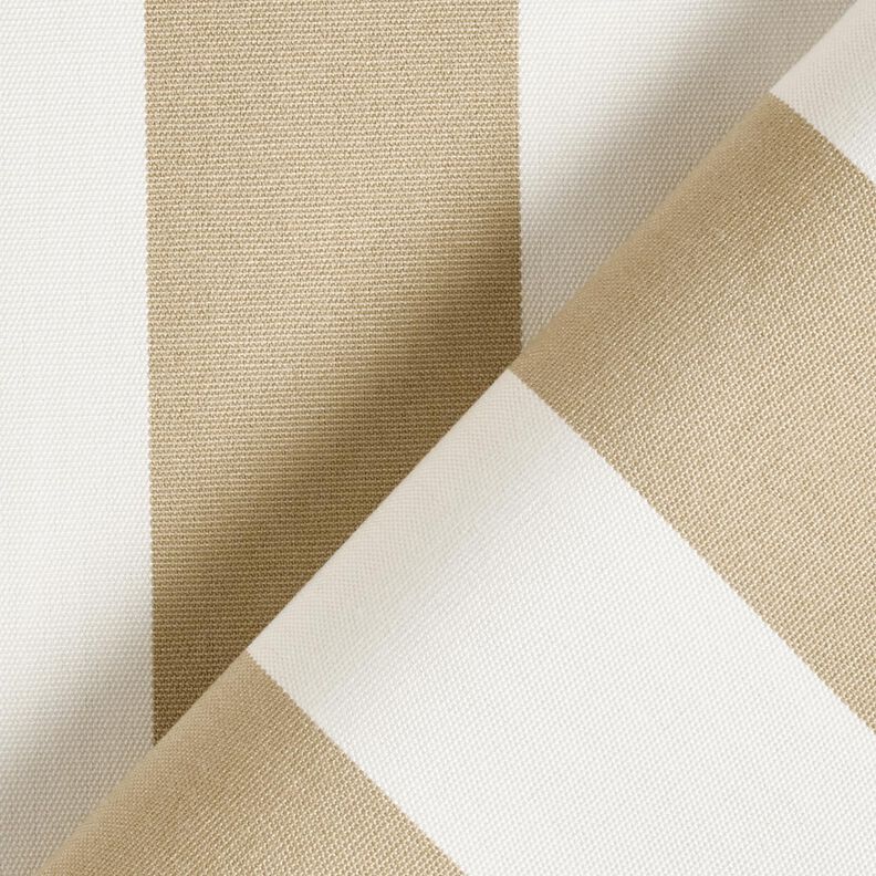 Outdoor Fabric Canvas Block Stripes – dark beige/ivory,  image number 4
