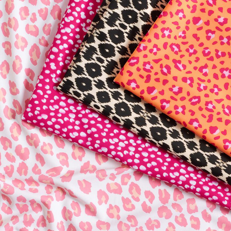 Swimsuit fabric mini polka dots – intense pink/white,  image number 5