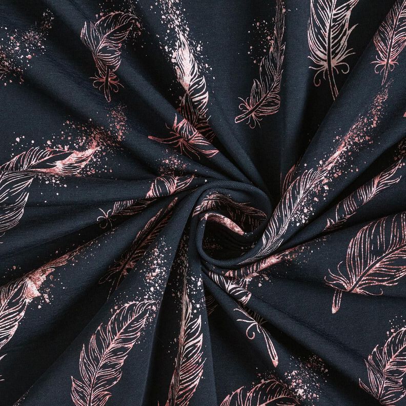 Cotton Jersey gold nibs | Glitzerpüppi – blue-black/dark dusky pink,  image number 3