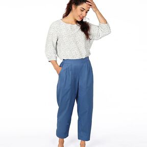 FRAU GUSTA Relaxed Trousers with Pleated Elasticated Waist | Studio Schnittreif | XS-XXL, 