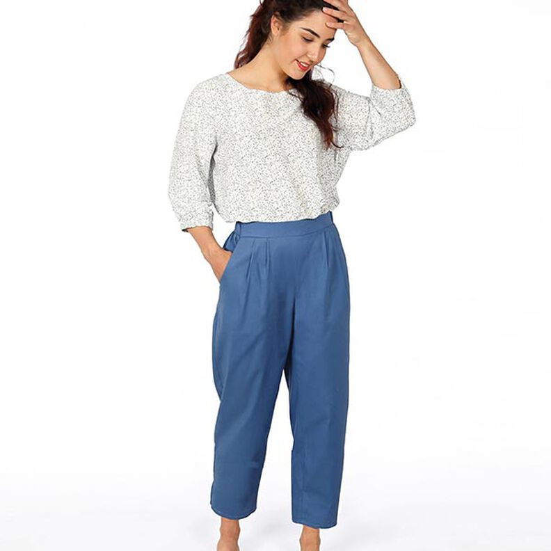 FRAU GUSTA Relaxed Trousers with Pleated Elasticated Waist | Studio Schnittreif | XS-XXL,  image number 2