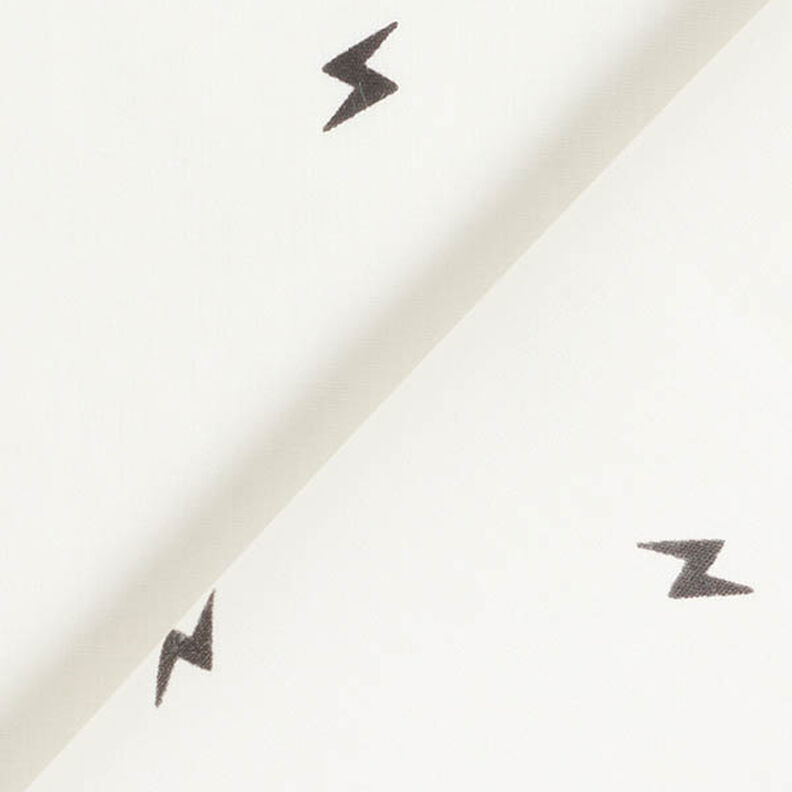 Cotton Poplin lightning bolts – white/black,  image number 4