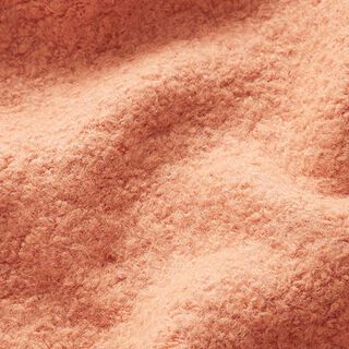 Coat bouclé, plain – coral, 