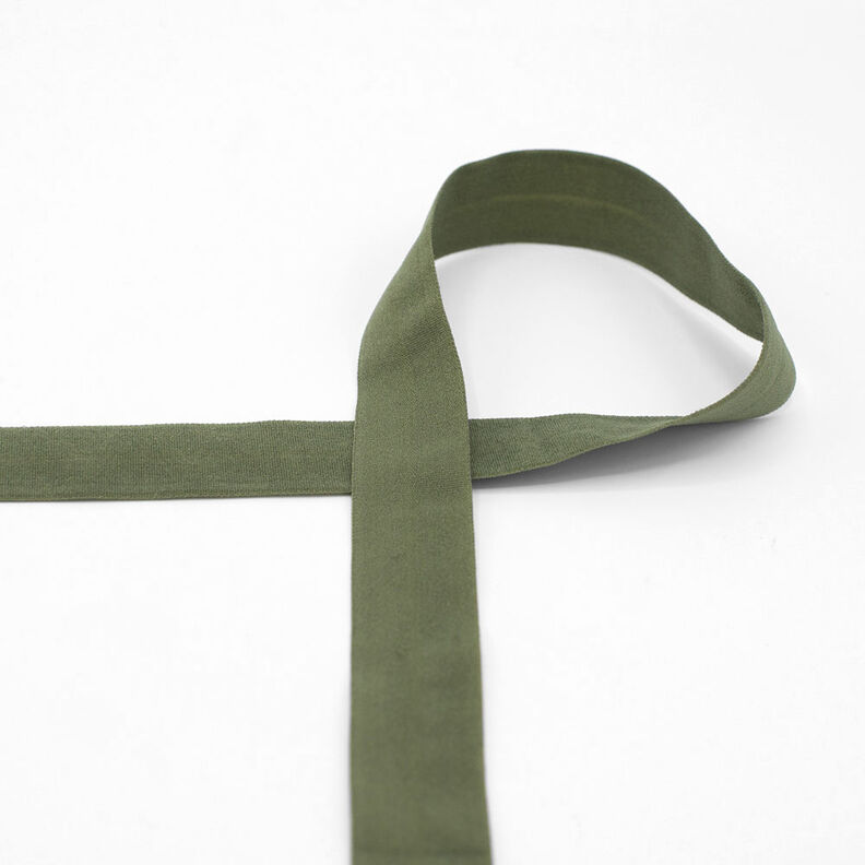 Elastic edging tape (folding elastic) matt [20 mm] – khaki,  image number 1