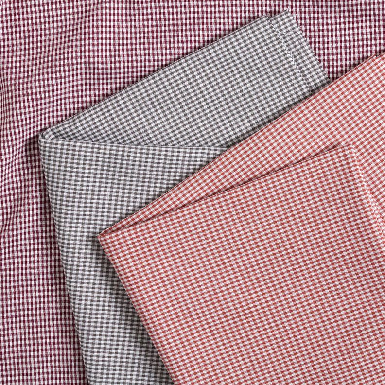 Cotton Poplin Mini check – stone grey/white,  image number 5