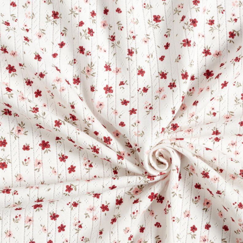 Ajour Cotton Jersey little flowers – ivory, image number 3