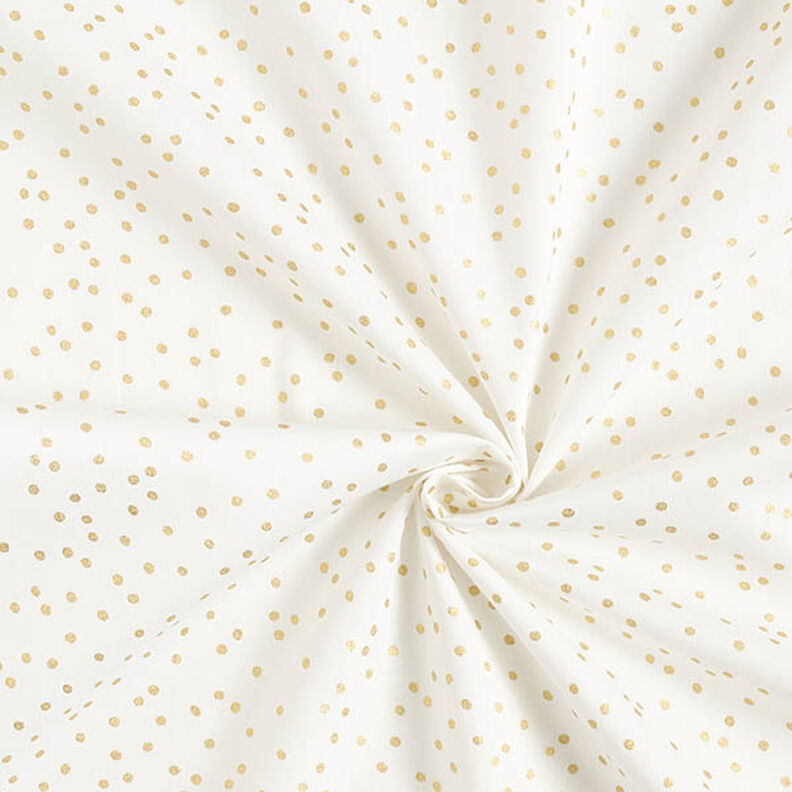 Cotton Poplin Fine Dots – offwhite/gold, image number 3