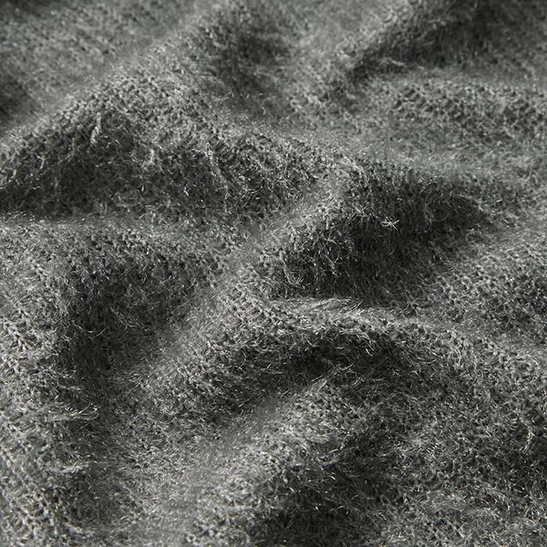 Fluffy Knit Fabric – antique silver,  image number 2