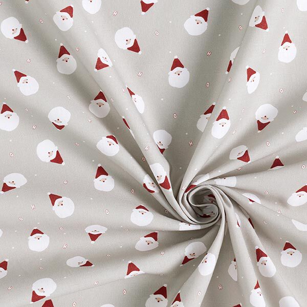 Cotton Cretonne Santa Clauses – light grey,  image number 3