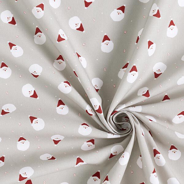 Cotton Cretonne Santa Clauses – light grey, image number 3