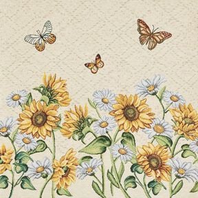 Decorative Panel Tapestry Fabric Sunflowers – light beige/sunglow, 