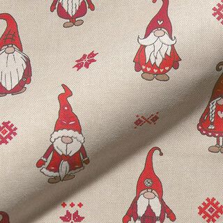 Elves Half Panama Decor Fabric – natural/red, 