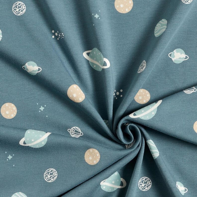 Cotton Jersey Planets &ndash; blue,  image number 3