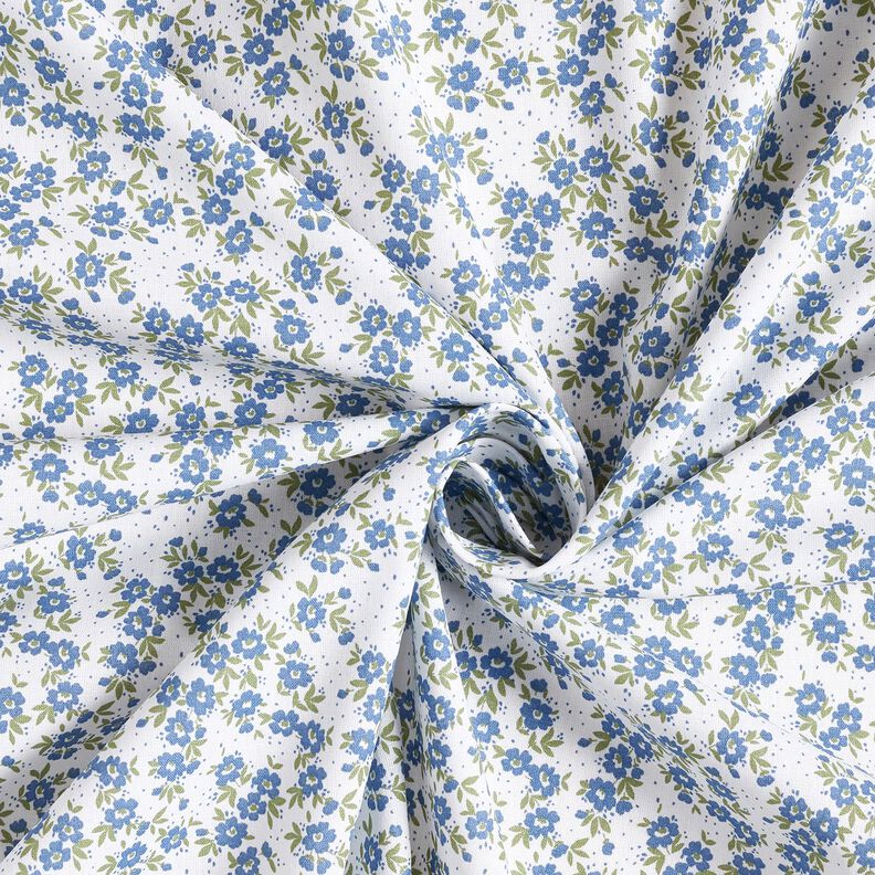 Cotton Poplin sea of flowers – denim blue/white,  image number 3