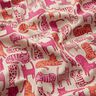Decor Fabric Half Panama Colourful Cats – natural/purple,  thumbnail number 2