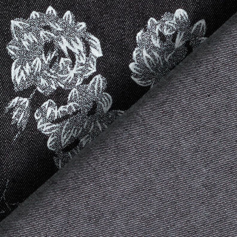 Chambray Small Roses – black/white,  image number 4