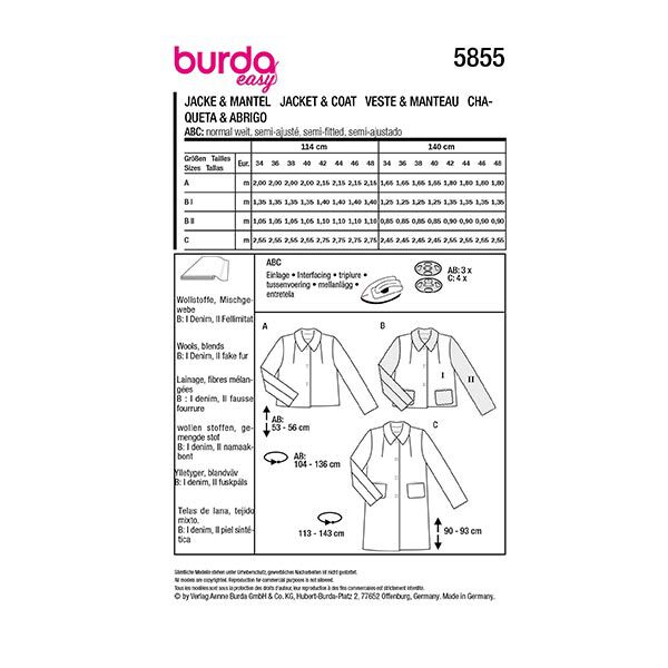 Jacket / Coat | Burda 5855 | 34-48,  image number 12