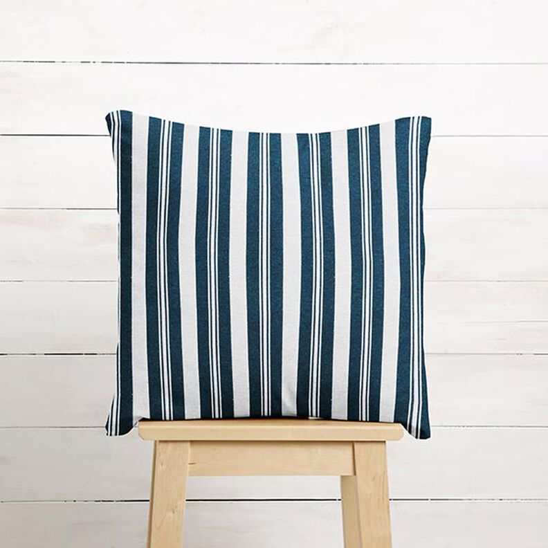 Decor Fabric Jacquard stripes – ocean blue/white,  image number 6