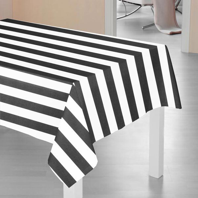 Stripes Cotton Twill 3 – black/white,  image number 6