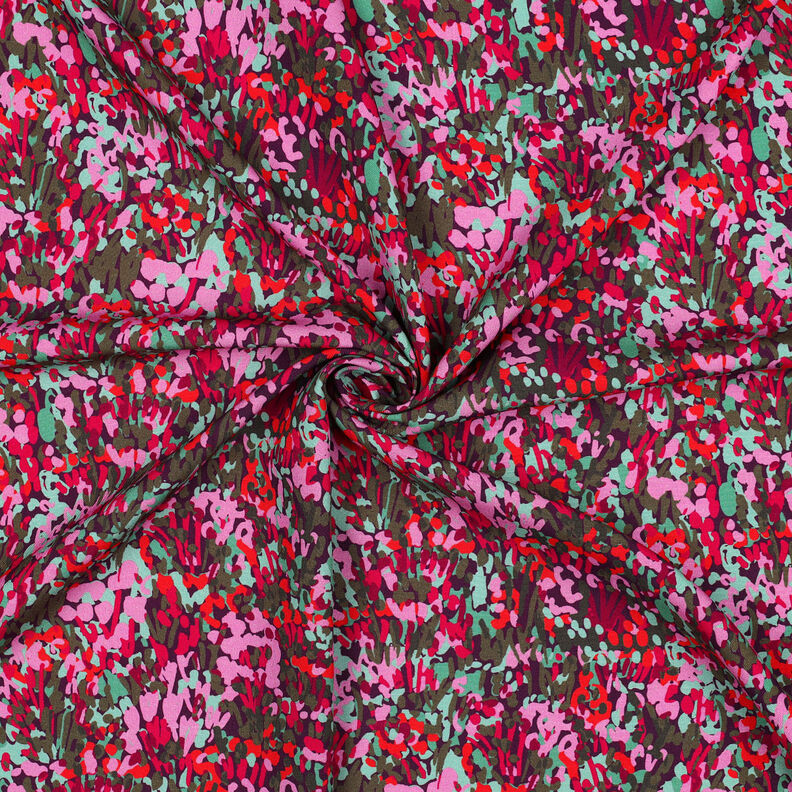 LENZING™ ECOVERO™ viscose fabric  Colorful Garden Digital Print | Nerida Hansen – plum/chili,  image number 3