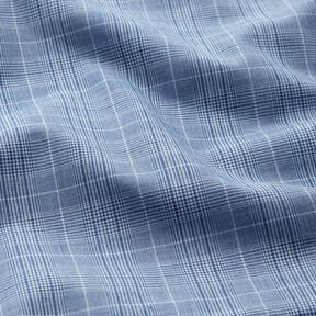 Shirt fabric fine checks – white/denim blue, 