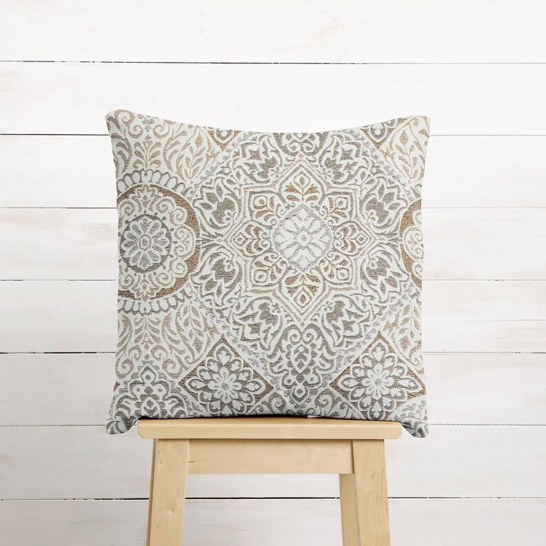 Decor Fabric Jacquard elegant tiles – anemone/light beige,  image number 6