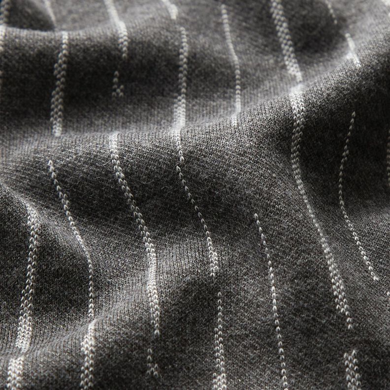 Knit Jacquard Broken stripes – granite/offwhite,  image number 2