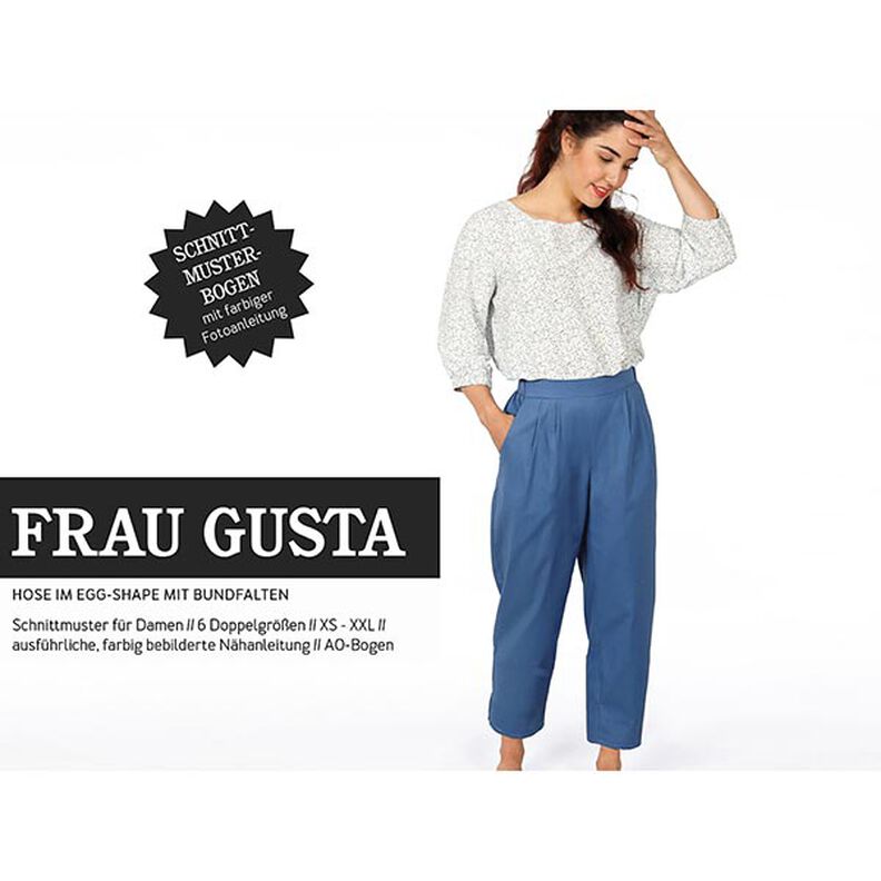 FRAU GUSTA Relaxed Trousers with Pleated Elasticated Waist | Studio Schnittreif | XS-XXL,  image number 1