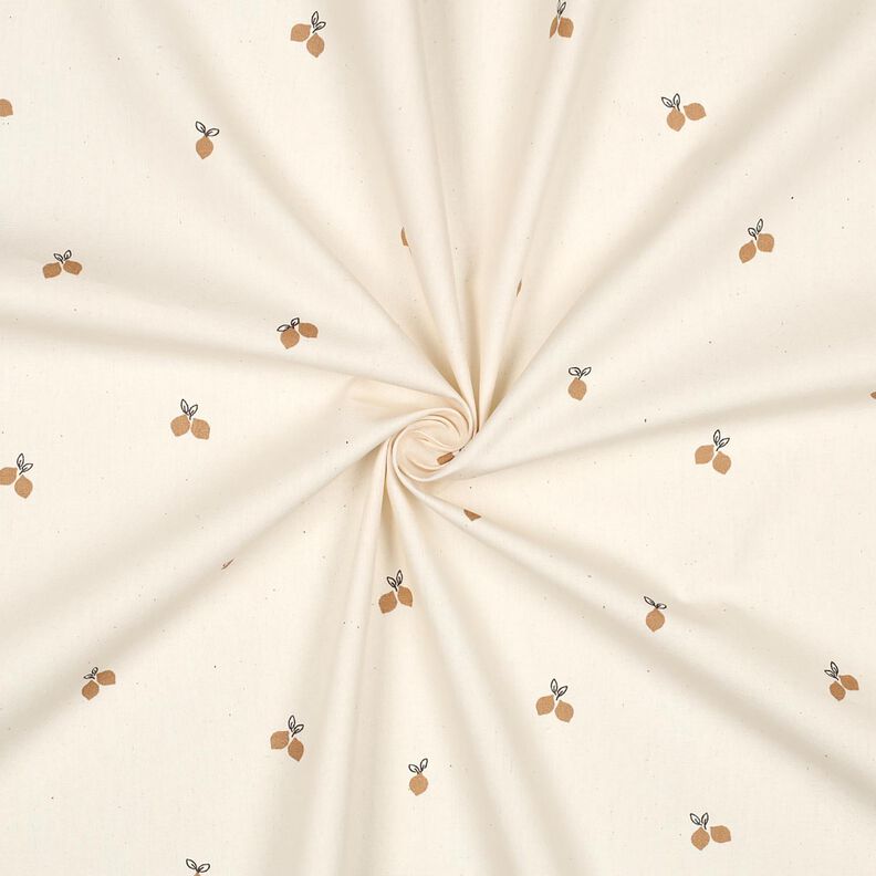 GOTS Cotton Poplin small lemons | Poppy Fabrics – natural/fawn,  image number 3