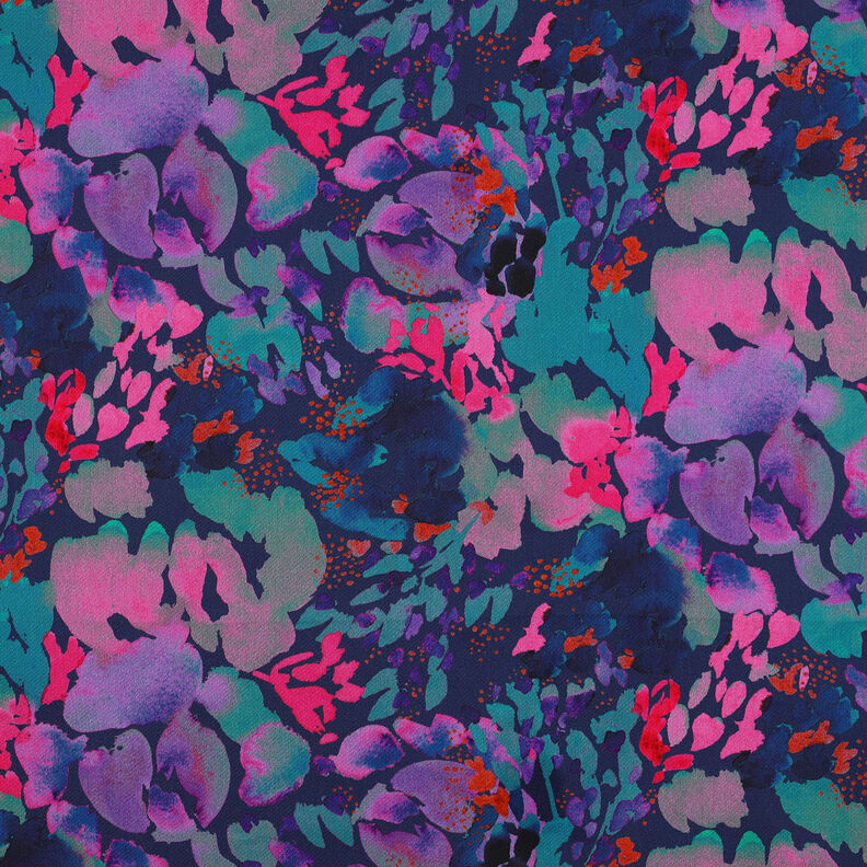 Sateen Presence Charcole Digital Print | Nerida Hansen – midnight blue/lavender,  image number 1