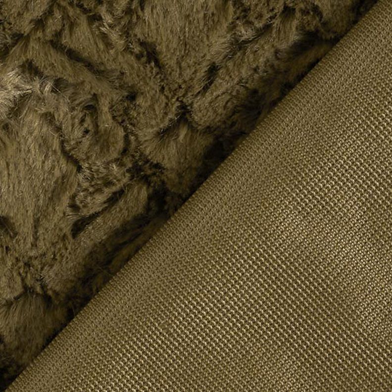 Diamond Print Faux Fur – khaki,  image number 4