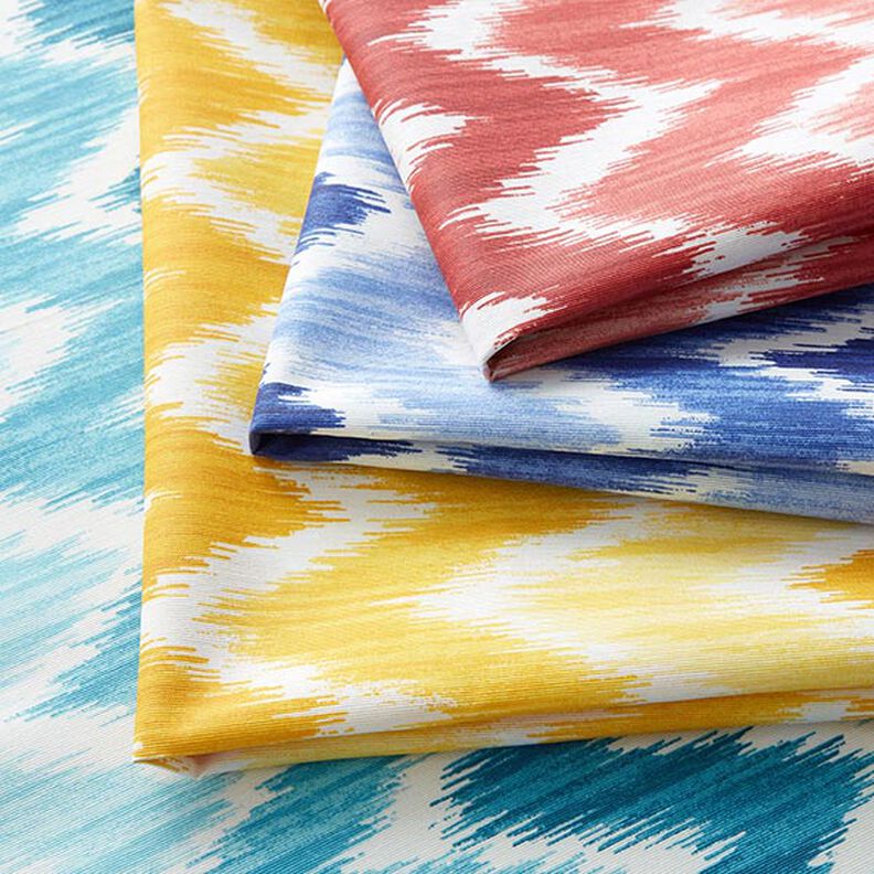 Ikat print coated cotton – turquoise/white,  image number 8