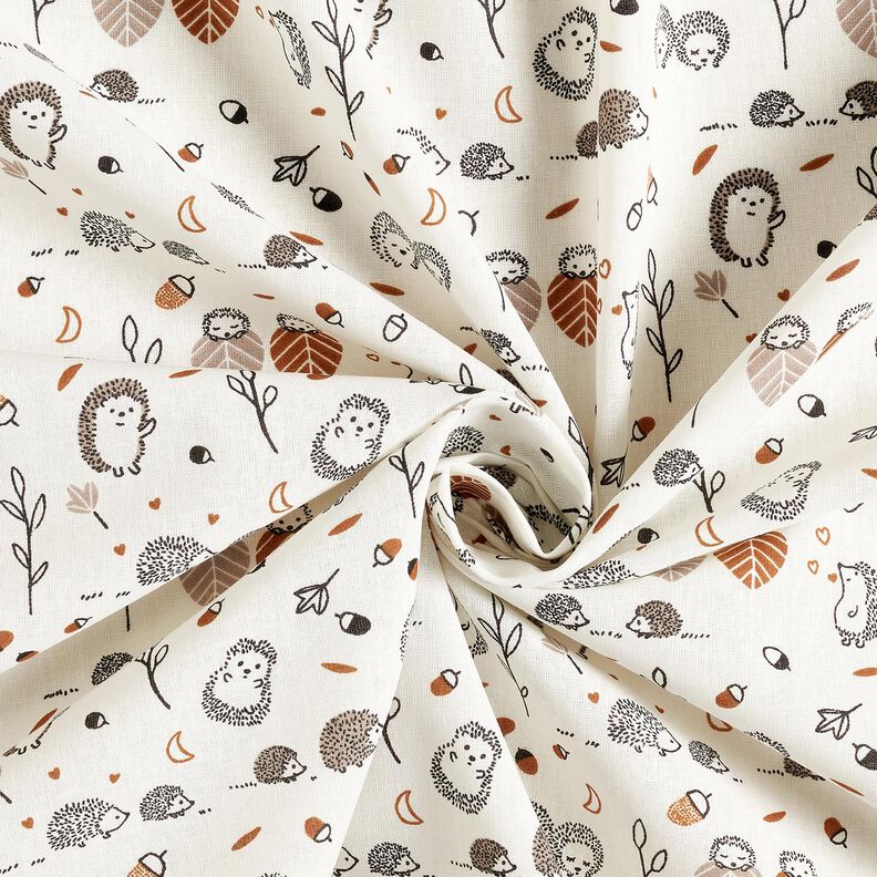 Cotton Poplin Hedgehog on the move – offwhite,  image number 3