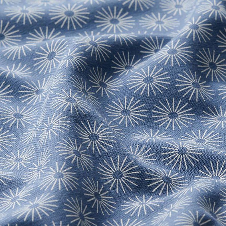 Cotton jersey shiny flowers – denim blue,  image number 2