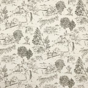 Decor Fabric Panama Riding – grey/natural, 