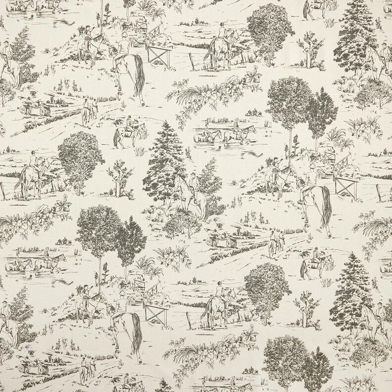 Decor Fabric Panama Riding – grey/natural,  image number 1