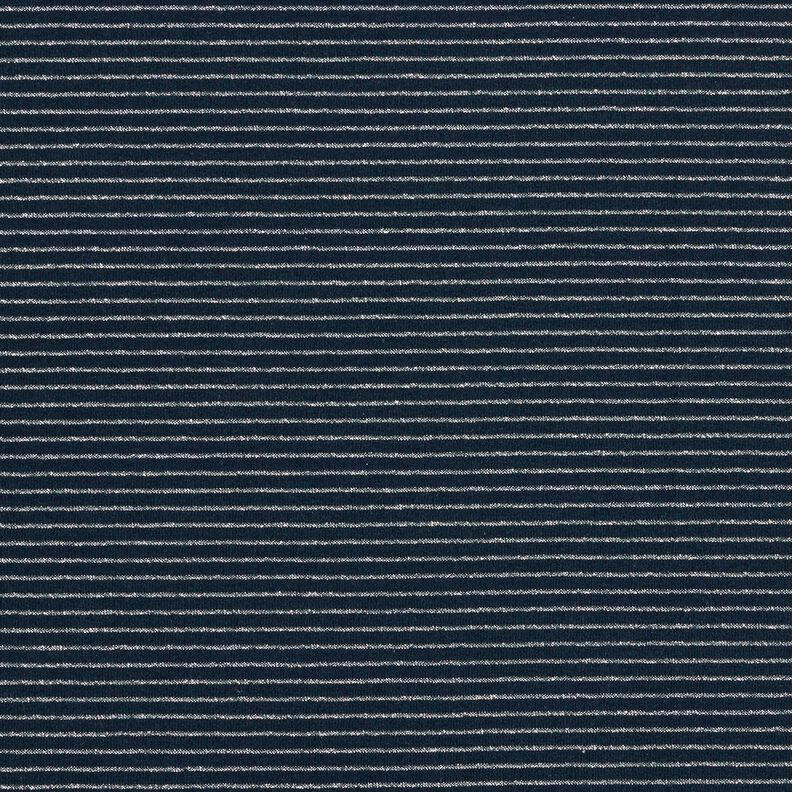 Lurex stripes cotton jersey – midnight blue/silver, image number 1