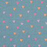 Cotton Jersey neon hearts | by Poppy – dove blue/neon orange,  thumbnail number 1