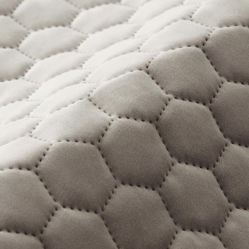 Upholstery Fabric Velvet Honeycomb Quilt – grey,  image number 2