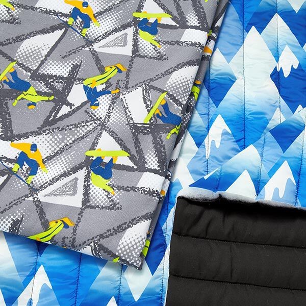 Quilted Fabric Mountains – royal blue/white,  image number 5