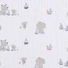Double Gauze/Muslin animals and boats – white/silver grey,  thumbnail number 1