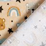 Cotton Poplin Bear heads and rainbows Digital Print – beige,  thumbnail number 4