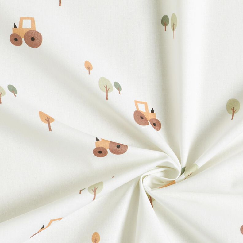 Cotton Poplin Tractor in a wide field – ivory,  image number 3